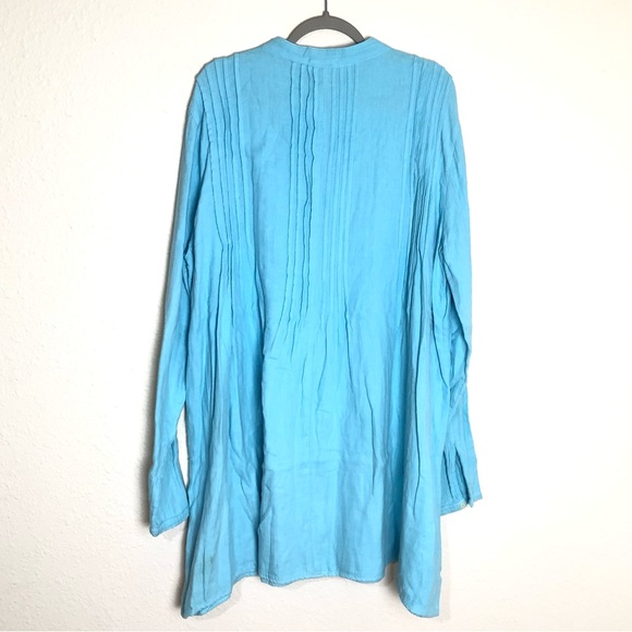 Free People x CP Shades Yoko Tunic long sleeve tunic dress in blue Sz L - Picture 4 of 16
